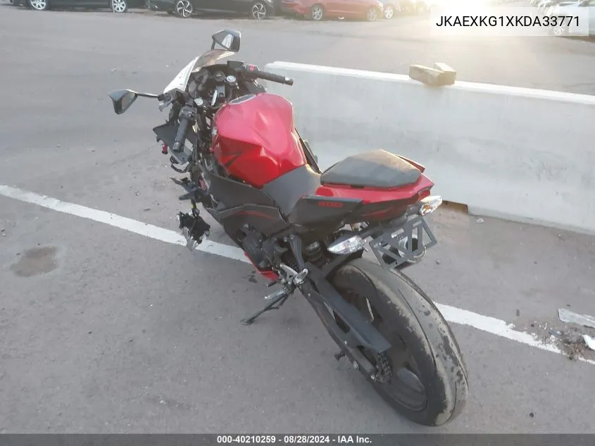 2019 Kawasaki Ex400 VIN: JKAEXKG1XKDA33771 Lot: 40210259