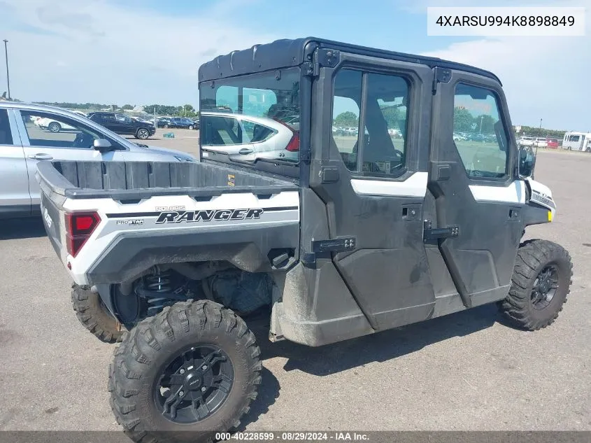 2019 Polaris Ranger Crew Xp 1000 Eps Northstar Edition VIN: 4XARSU994K8898849 Lot: 40228599