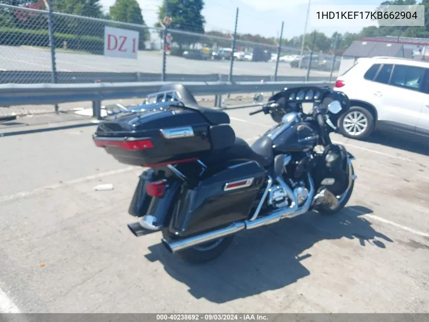 2019 Harley-Davidson Flhtk VIN: 1HD1KEF17KB662904 Lot: 40238692