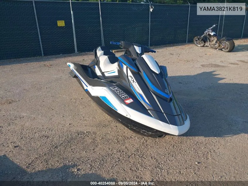 2019 Yamaha Yamaha Fx Cruiser Ho VIN: YAMA3821K819 Lot: 40254088