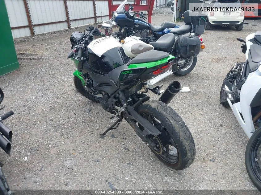 2019 Kawasaki Er400 D VIN: JKAERKD16KDA49433 Lot: 40254399