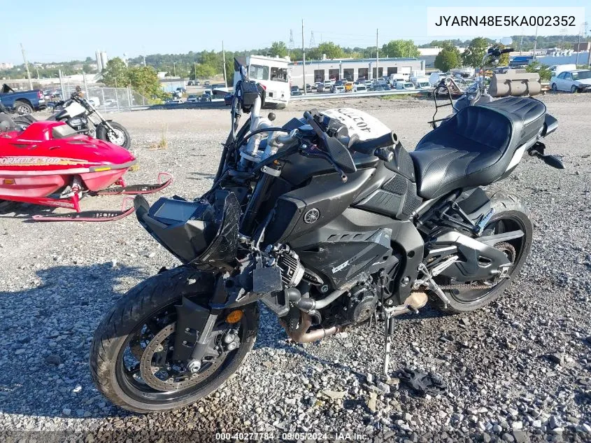 2019 Yamaha Mtn1000 VIN: JYARN48E5KA002352 Lot: 40277784