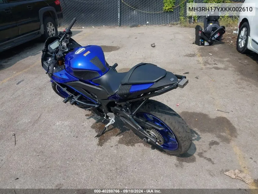 MH3RH17YXKK002610 2019 Yamaha Yzfr3