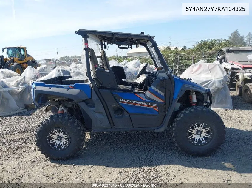 2019 Yamaha Yxe850 VIN: 5Y4AN27Y7KA104325 Lot: 40297546