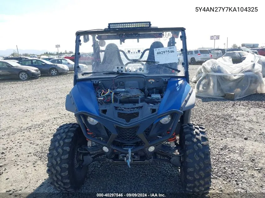 2019 Yamaha Yxe850 VIN: 5Y4AN27Y7KA104325 Lot: 40297546