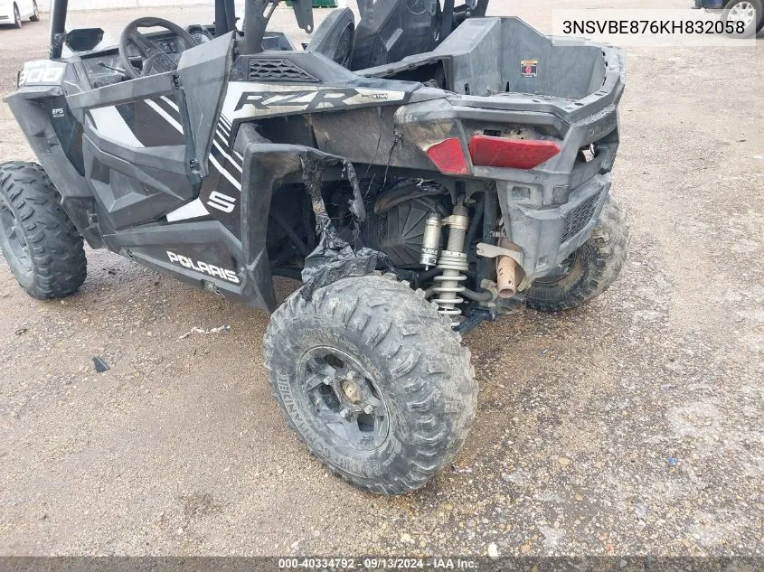 3NSVBE876KH832058 2019 Polaris Rzr S 900 Eps