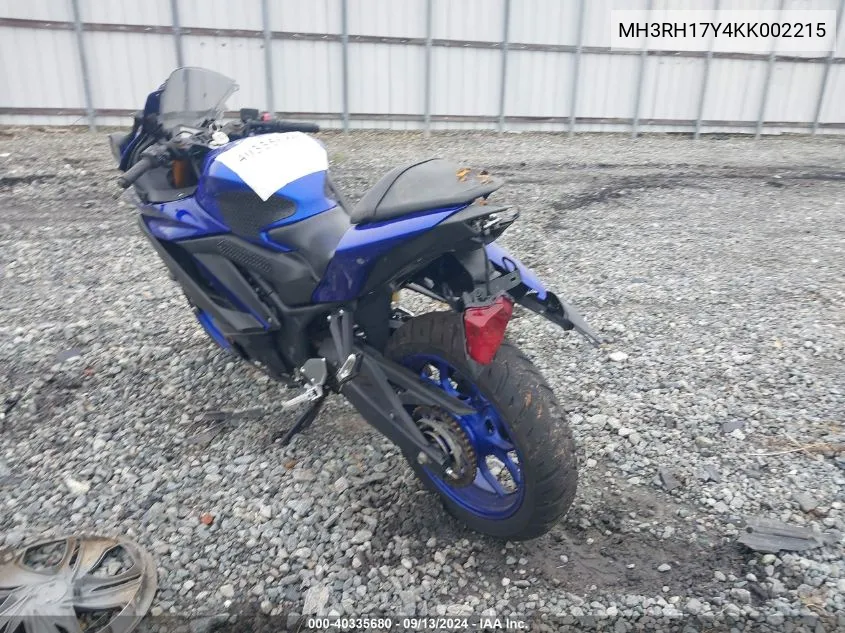 MH3RH17Y4KK002215 2019 Yamaha Yzfr3