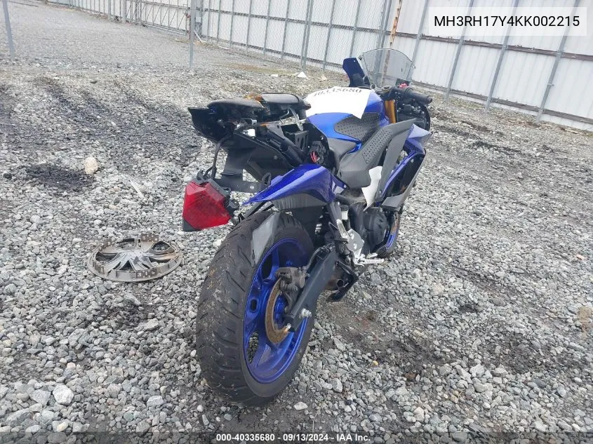 MH3RH17Y4KK002215 2019 Yamaha Yzfr3