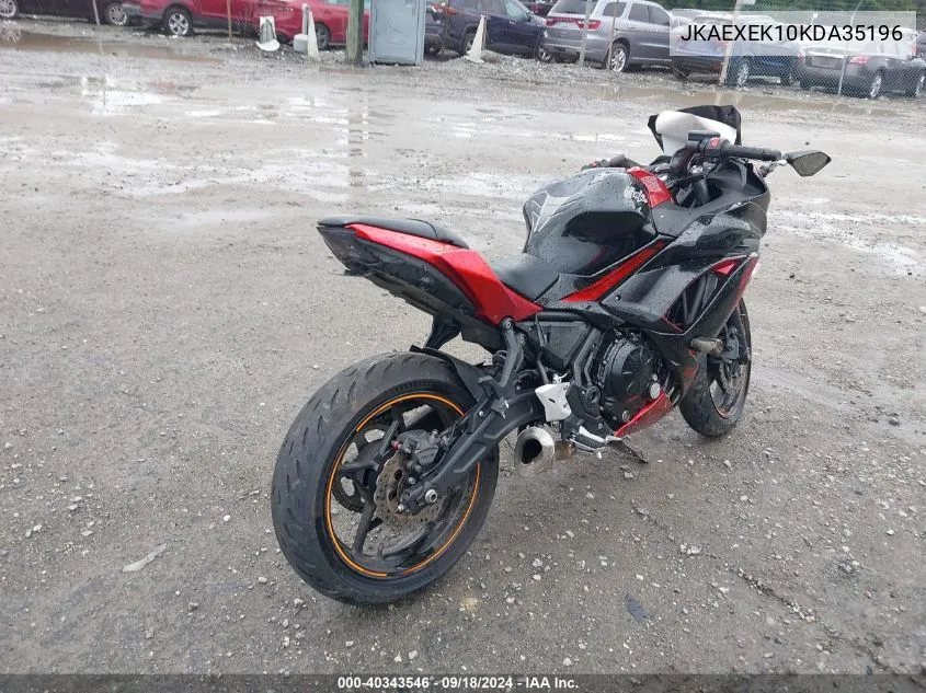 2019 Kawasaki Ex650 F VIN: JKAEXEK10KDA35196 Lot: 40343546