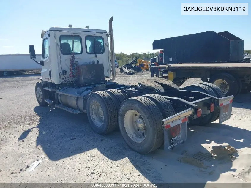 3AKJGEDV8KDKN3119 2019 Freightliner Cascadia 125