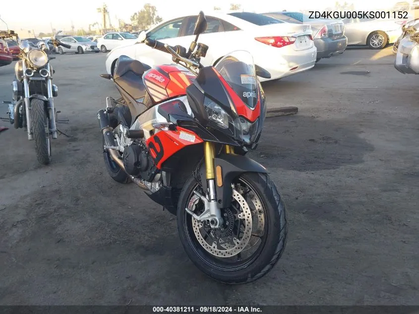 ZD4KGU005KS001152 2019 Aprilia Tuono V4 1100 Rr