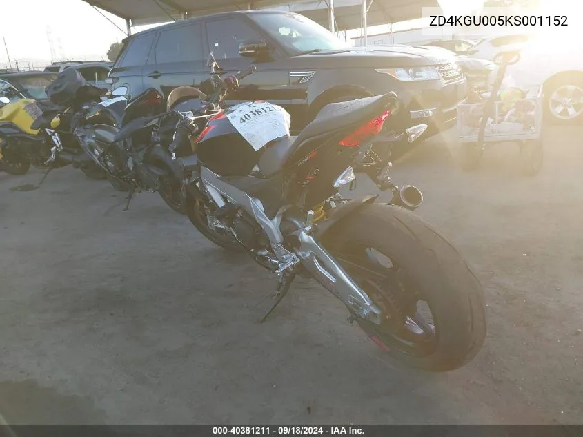 ZD4KGU005KS001152 2019 Aprilia Tuono V4 1100 Rr