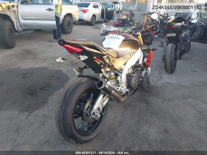 ZD4KGU005KS001152 2019 Aprilia Tuono V4 1100 Rr