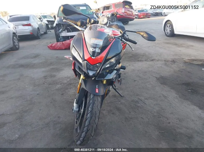 ZD4KGU005KS001152 2019 Aprilia Tuono V4 1100 Rr