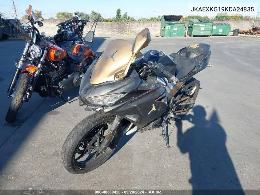 2019 Kawasaki Ex400 VIN: JKAEXKG19KDA24835 Lot: 40389428