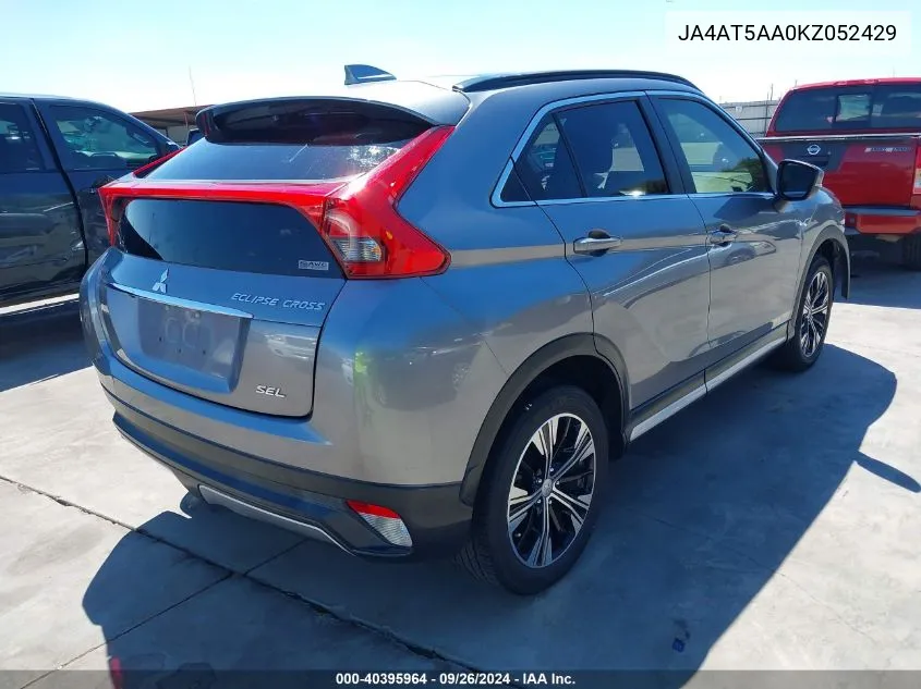 2019 Mits Eclipse Cross Se W/S Sel VIN: JA4AT5AA0KZ052429 Lot: 40395964