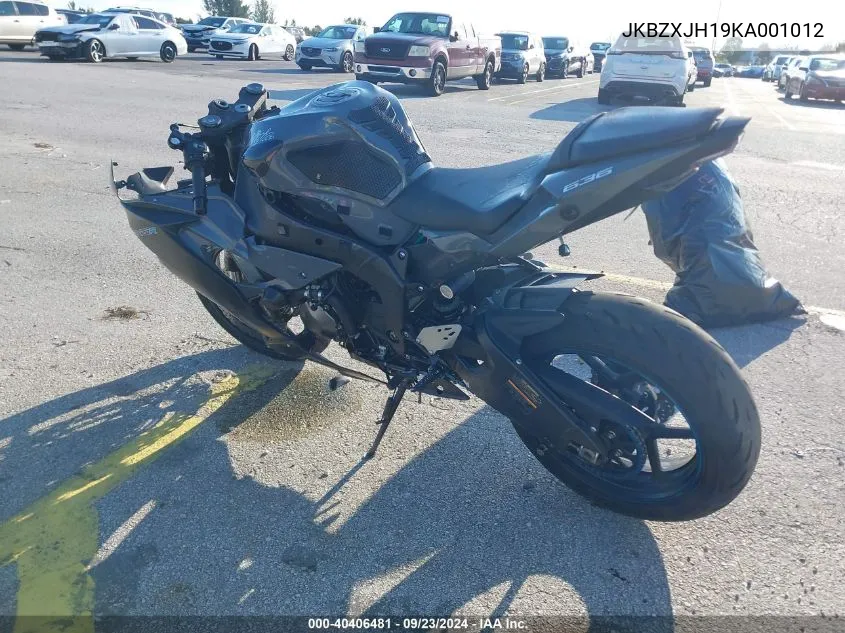 2019 Kawasaki Zx636 K VIN: JKBZXJH19KA001012 Lot: 40406481