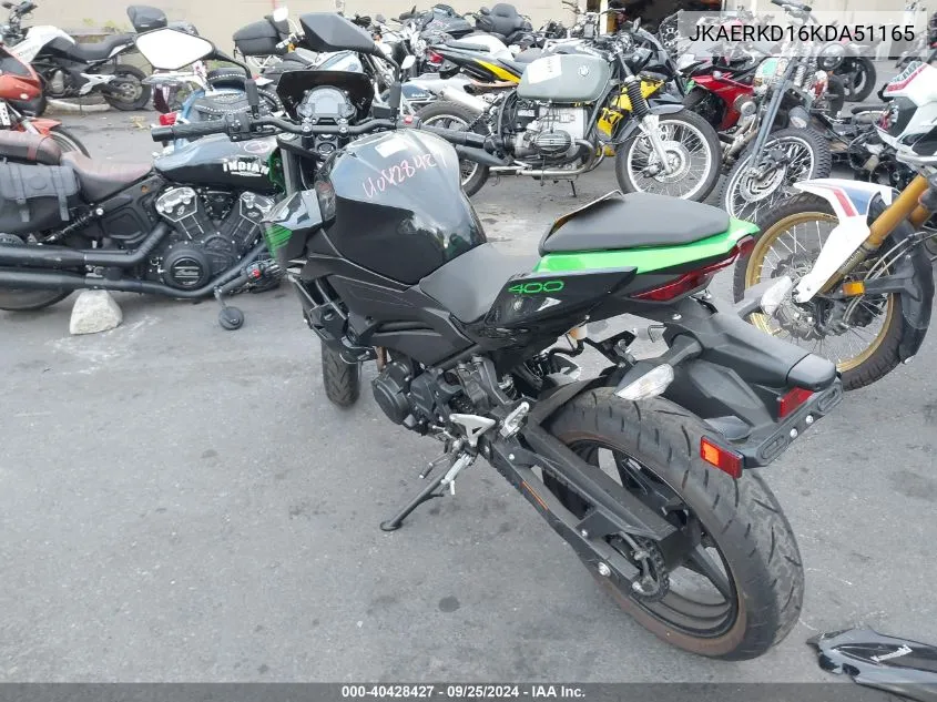 2019 Kawasaki Er400 D VIN: JKAERKD16KDA51165 Lot: 40428427