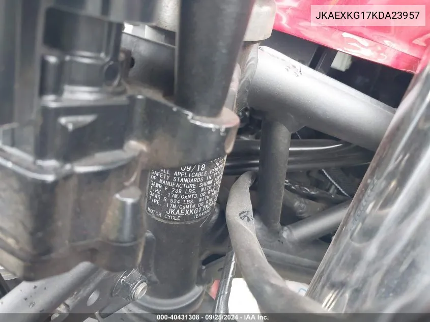 JKAEXKG17KDA23957 2019 Kawasaki Ex400