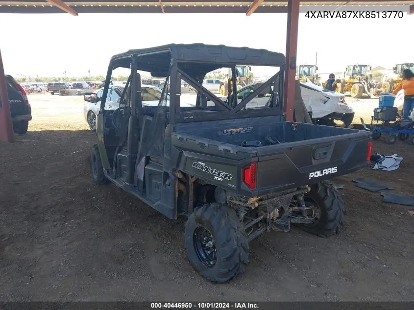 2019 Polaris Ranger Crew Xp 900 VIN: 4XARVA87XK8513770 Lot: 40446950