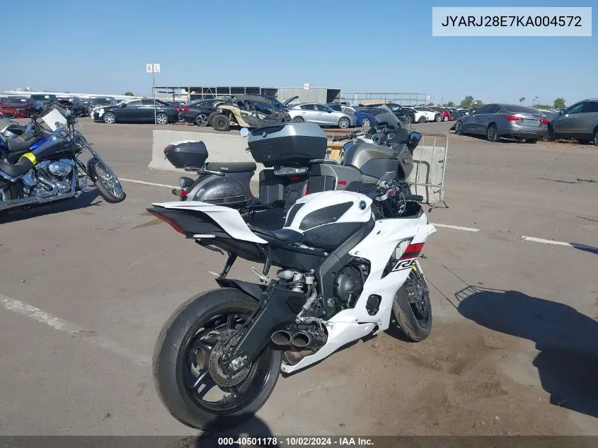 2019 Yamaha Yzfr6 VIN: JYARJ28E7KA004572 Lot: 40501178