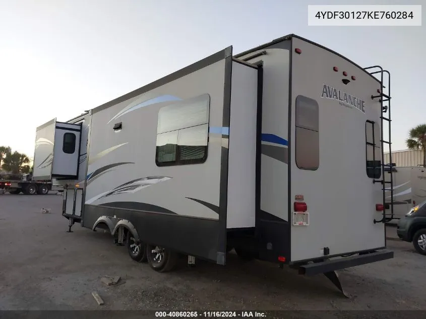 2019 Keystone Rv Other VIN: 4YDF30127KE760284 Lot: 40860265