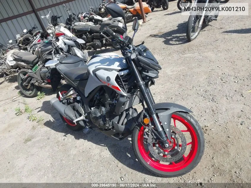 2020 Yamaha Mt-03 VIN: MH3RH20Y9LK001210 Lot: 39645198