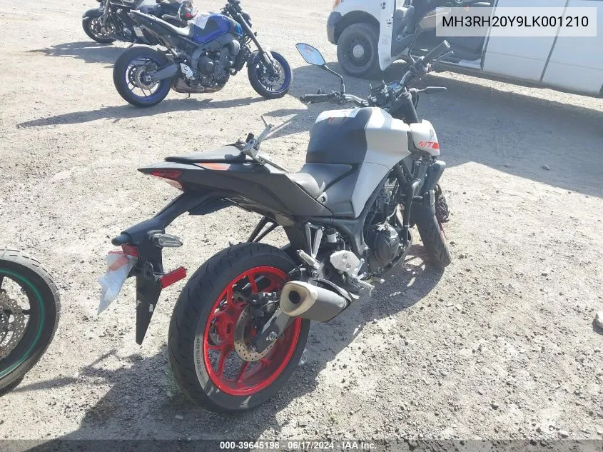 2020 Yamaha Mt-03 VIN: MH3RH20Y9LK001210 Lot: 39645198