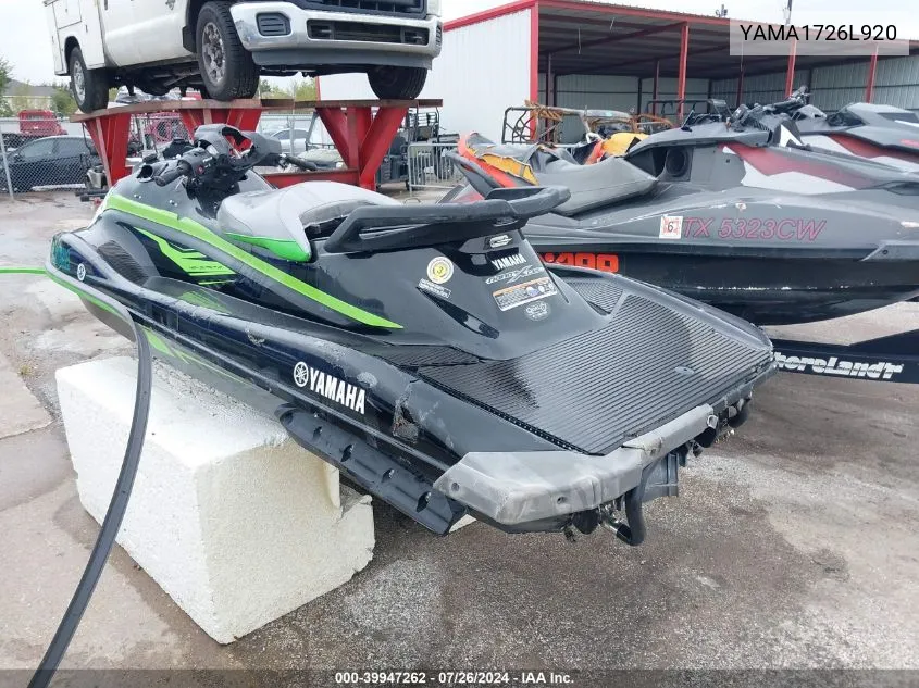 2020 Yamaha Vx VIN: YAMA1726L920 Lot: 39947262