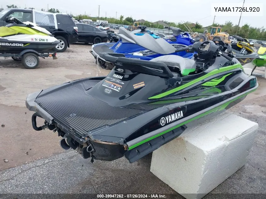 2020 Yamaha Vx VIN: YAMA1726L920 Lot: 39947262