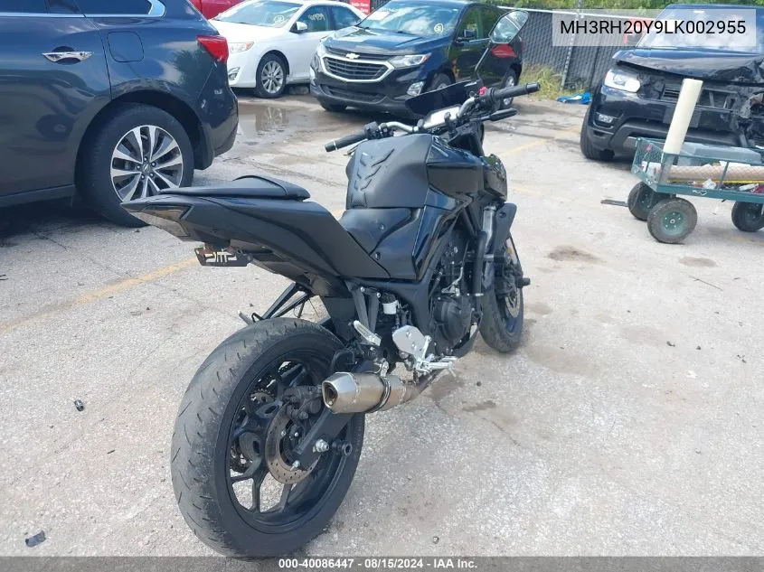 2020 Yamaha Mt-03 VIN: MH3RH20Y9LK002955 Lot: 40086447