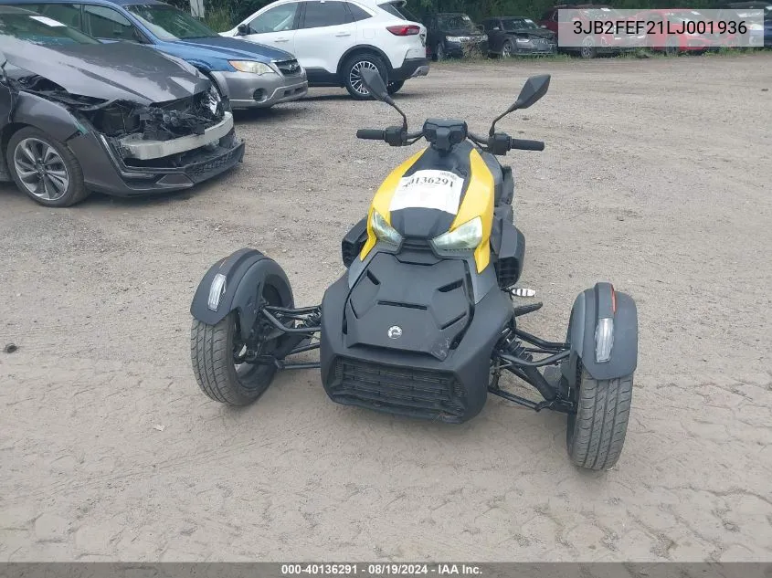 2020 Can-Am Ryker VIN: 3JB2FEF21LJ001936 Lot: 40136291