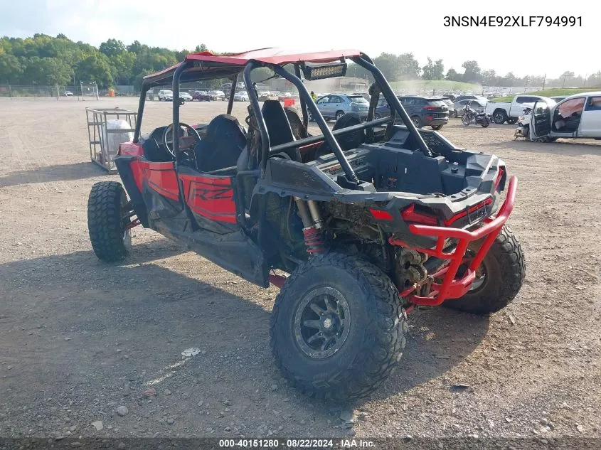 2020 Polaris Rzr Xp 4 Turbo VIN: 3NSN4E92XLF794991 Lot: 40151280