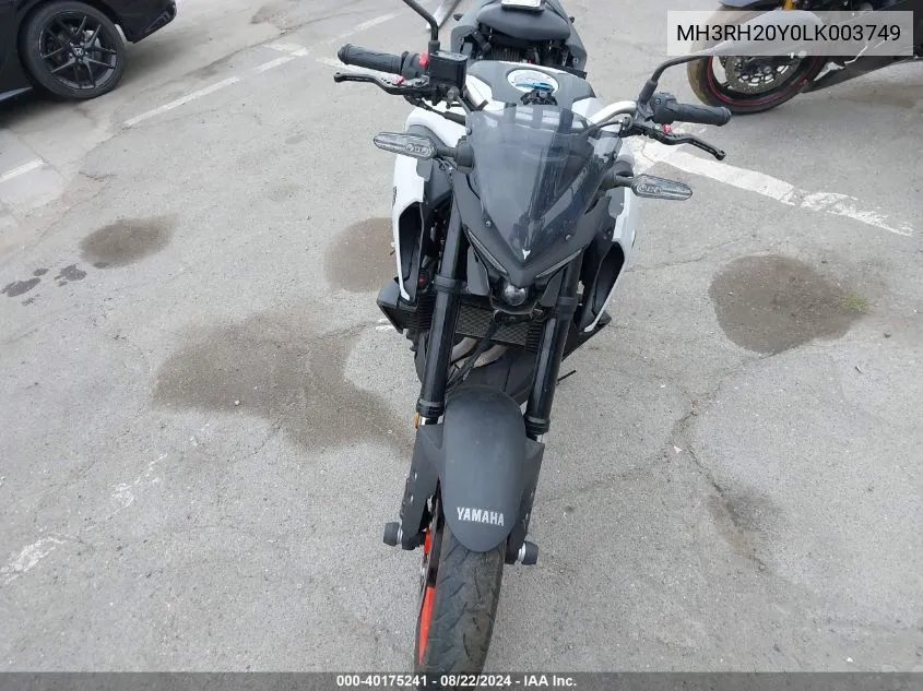 2020 Yamaha Mt-03 VIN: MH3RH20Y0LK003749 Lot: 40175241