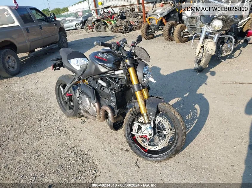 2020 Ducati Monster 1200 VIN: ZDMMACFW0LB025800 Lot: 40234510