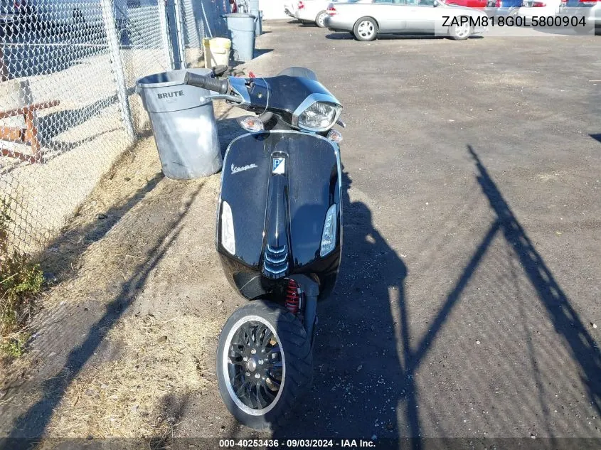 2020 Vespa Sprint VIN: ZAPM818G0L5800904 Lot: 40253436