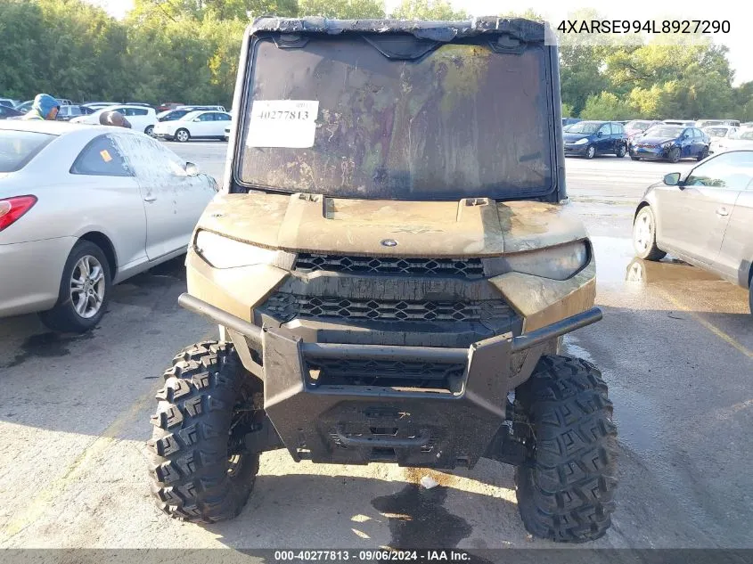 2020 Polaris Ranger Crew Xp 1000 Premium VIN: 4XARSE994L8927290 Lot: 40277813