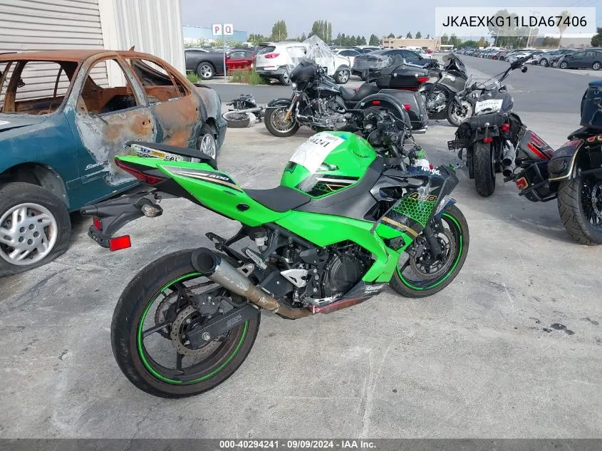 2020 Kawasaki Ex400 VIN: JKAEXKG11LDA67406 Lot: 40294241