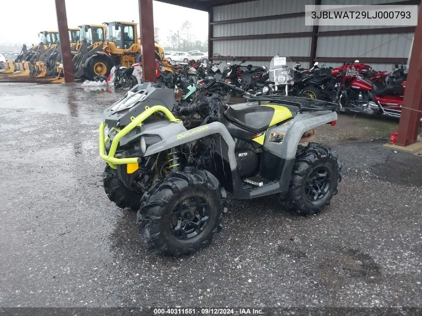 2020 Can-Am Outlander X Mr 570 VIN: 3JBLWAT29LJ000793 Lot: 40311551