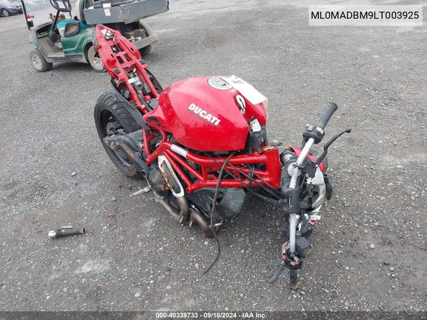 2020 Ducati Monster 797+ VIN: ML0MADBM9LT003925 Lot: 40339733