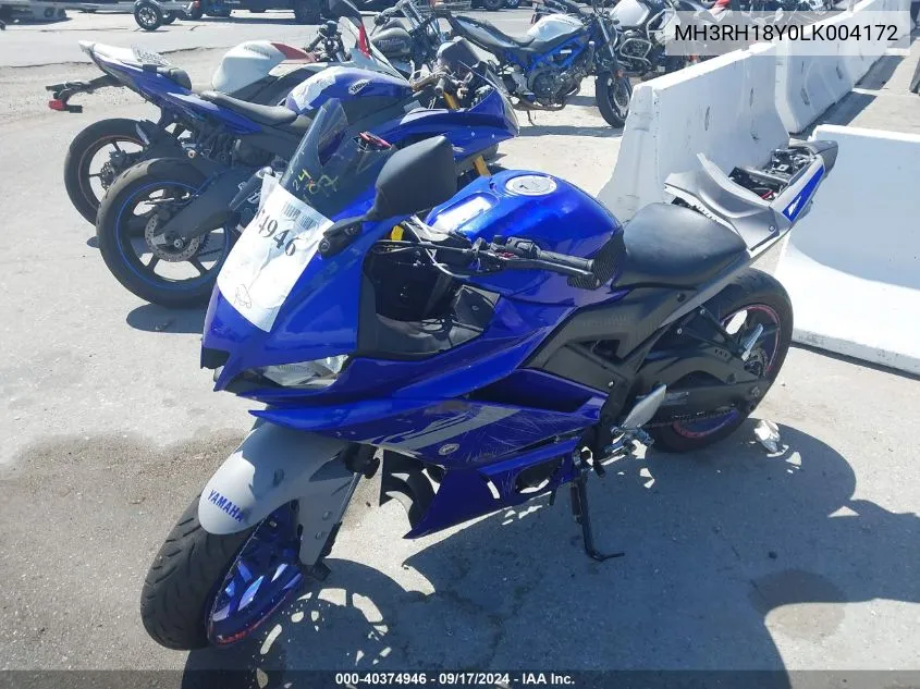 2020 Yamaha Yzfr3 A VIN: MH3RH18Y0LK004172 Lot: 40374946