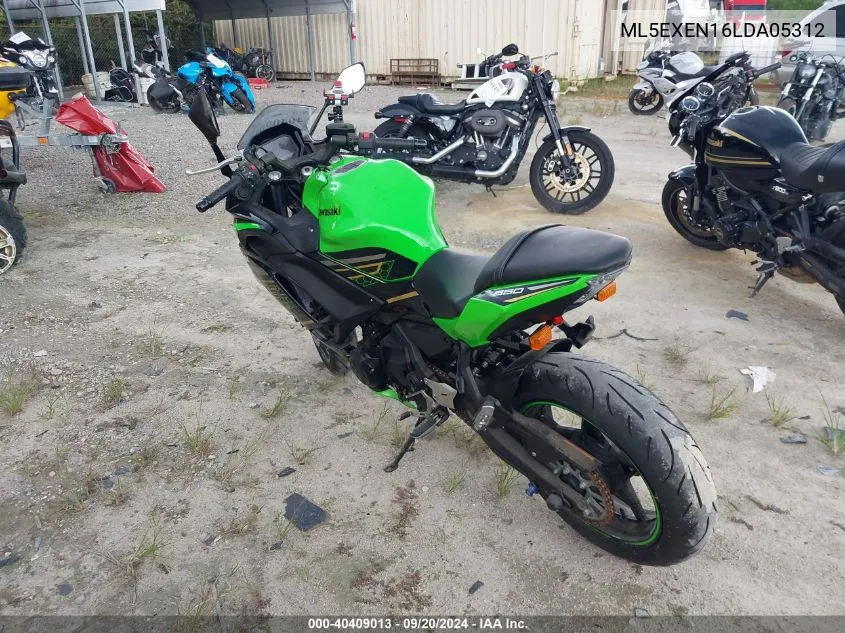 2020 Kawasaki Ex650 N VIN: ML5EXEN16LDA05312 Lot: 40409013