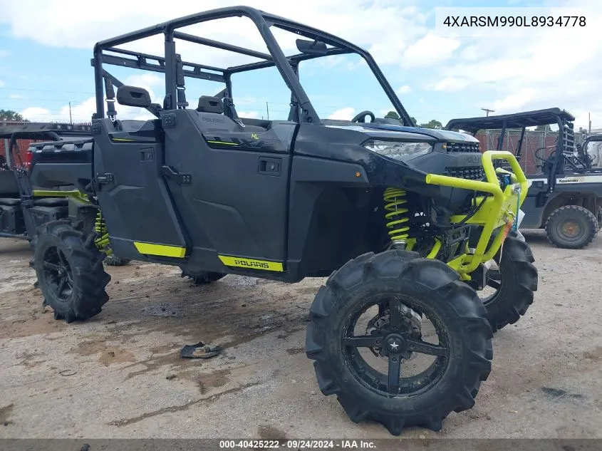 2020 Polaris Ranger Crew Xp 1000 Premium High Lifter Edition VIN: 4XARSM990L8934778 Lot: 40425222