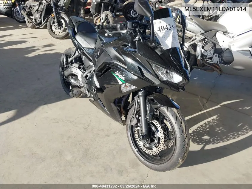 2020 Kawasaki Ex650 M VIN: ML5EXEM11LDA01914 Lot: 40431292