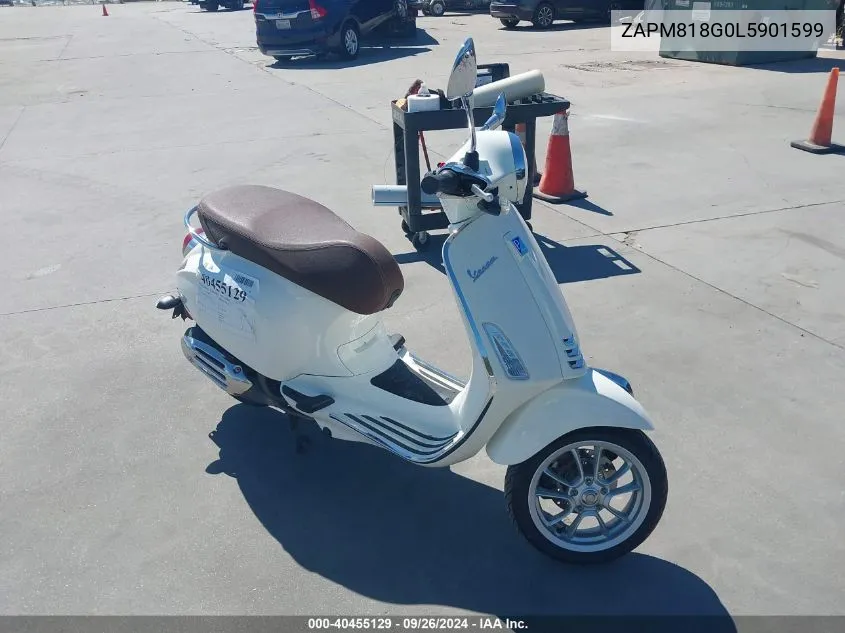 2020 Vespa Primavera VIN: ZAPM818G0L5901599 Lot: 40455129