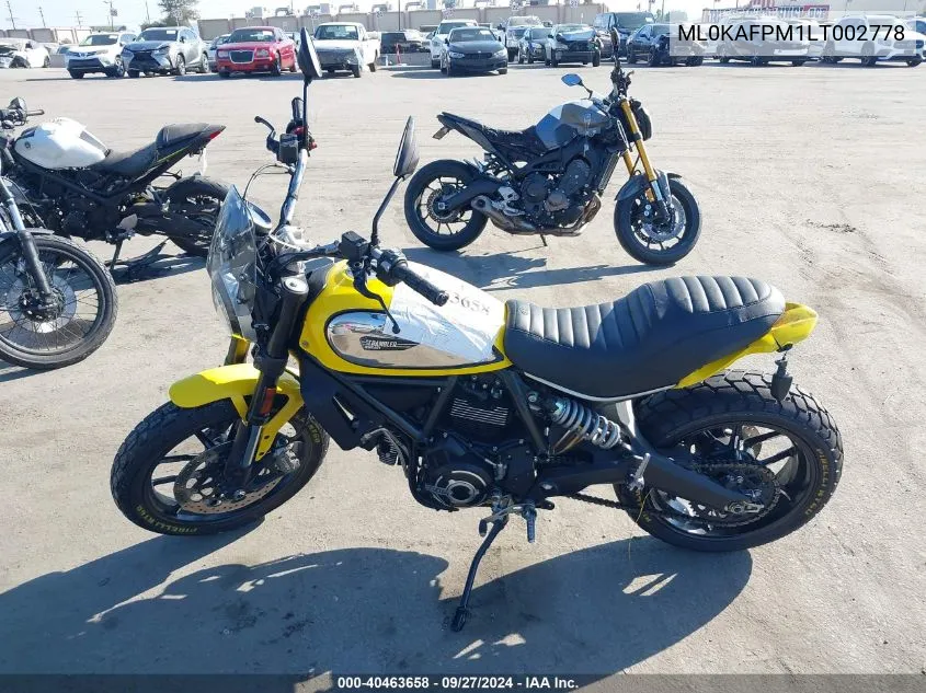 2020 Ducati Scrambler Desert Sled VIN: ML0KAFPM1LT002778 Lot: 40463658