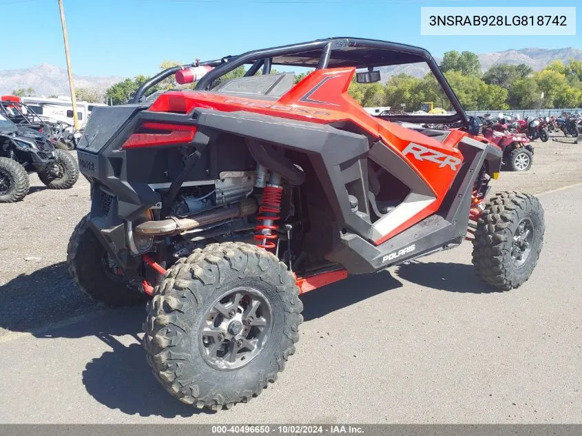 2020 Polaris Rzr Pro Xp Premium VIN: 3NSRAB928LG818742 Lot: 40496650