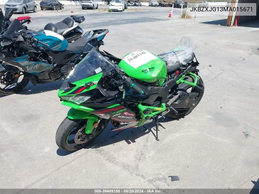 2021 Kawasaki Zx636 K VIN: JKBZXJG13MA015671 Lot: 39489188