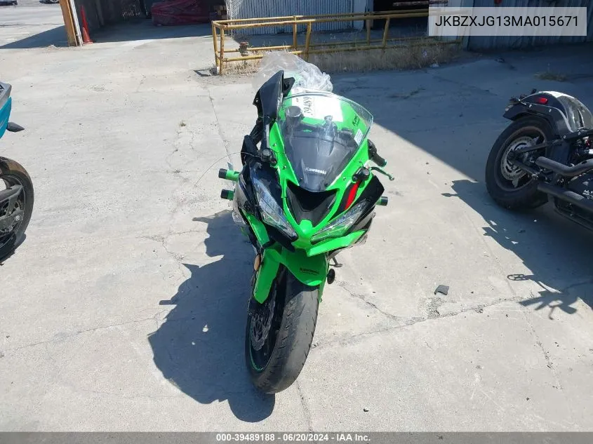 2021 Kawasaki Zx636 K VIN: JKBZXJG13MA015671 Lot: 39489188