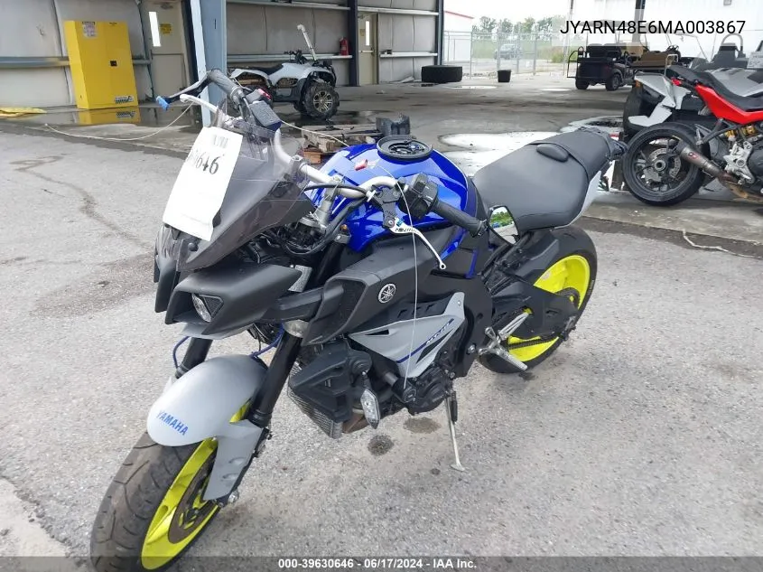 2021 Yamaha Mtn1000 VIN: JYARN48E6MA003867 Lot: 39630646